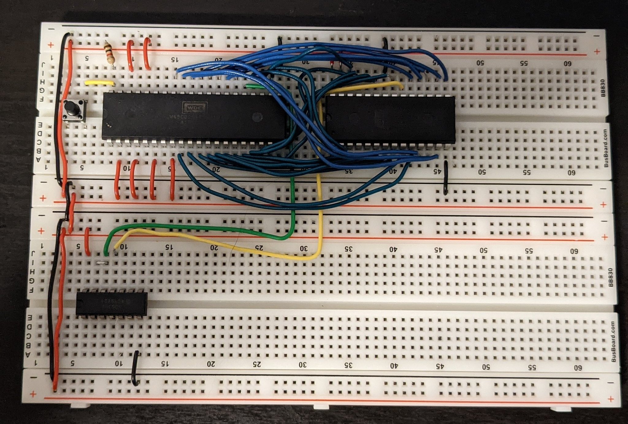 Bender was an attempt at a 6502 breadboard computer. picture